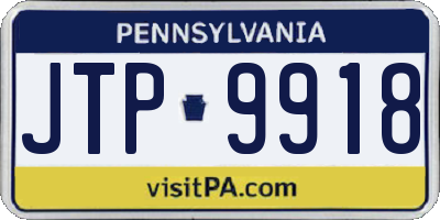 PA license plate JTP9918
