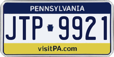 PA license plate JTP9921