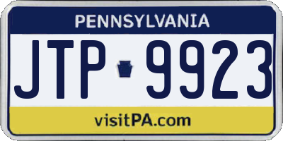 PA license plate JTP9923