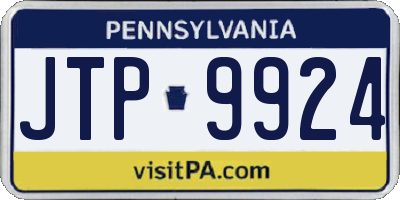 PA license plate JTP9924