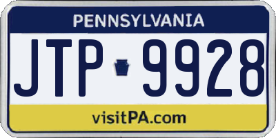 PA license plate JTP9928