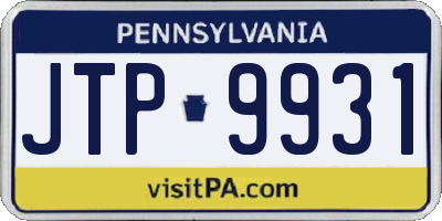 PA license plate JTP9931