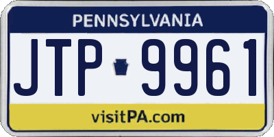 PA license plate JTP9961