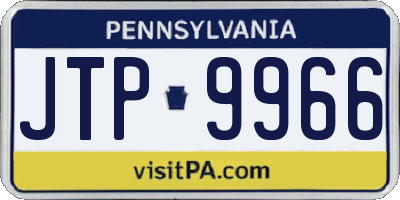 PA license plate JTP9966