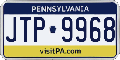 PA license plate JTP9968