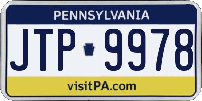 PA license plate JTP9978