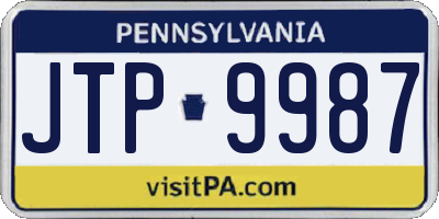 PA license plate JTP9987