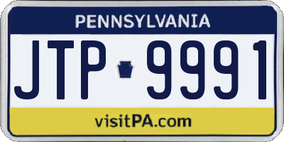 PA license plate JTP9991