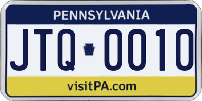 PA license plate JTQ0010