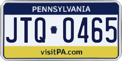 PA license plate JTQ0465