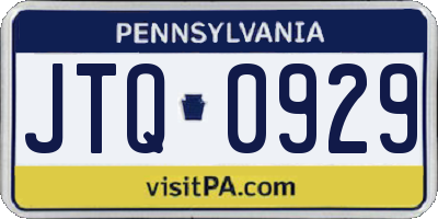 PA license plate JTQ0929