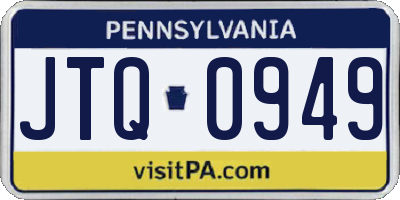 PA license plate JTQ0949
