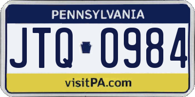 PA license plate JTQ0984