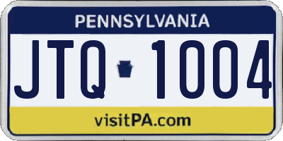PA license plate JTQ1004
