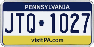 PA license plate JTQ1027