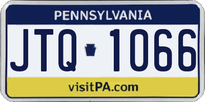 PA license plate JTQ1066