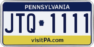 PA license plate JTQ1111