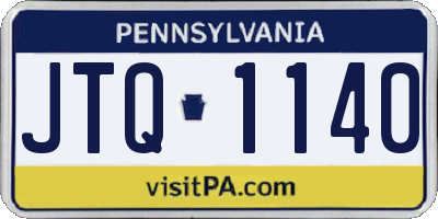 PA license plate JTQ1140