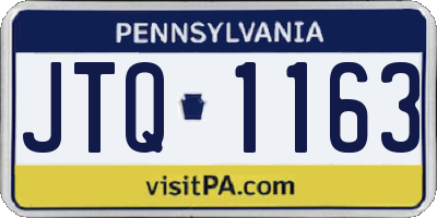 PA license plate JTQ1163