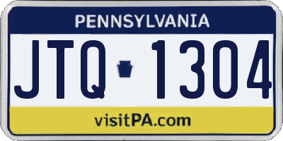 PA license plate JTQ1304