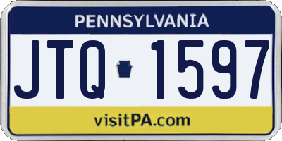 PA license plate JTQ1597