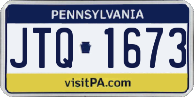 PA license plate JTQ1673