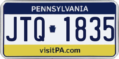 PA license plate JTQ1835