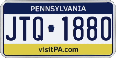 PA license plate JTQ1880