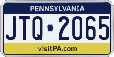 PA license plate JTQ2065