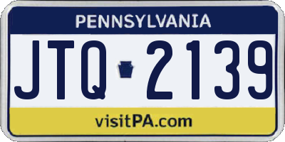 PA license plate JTQ2139