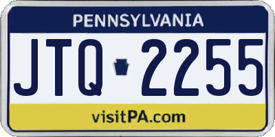 PA license plate JTQ2255