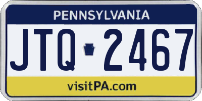 PA license plate JTQ2467