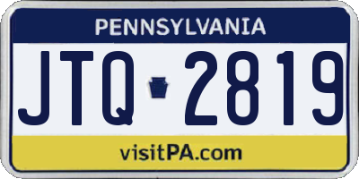 PA license plate JTQ2819