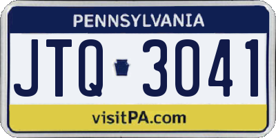 PA license plate JTQ3041