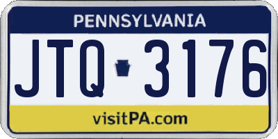 PA license plate JTQ3176