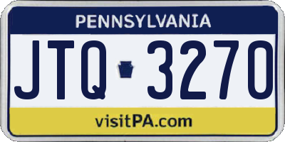 PA license plate JTQ3270