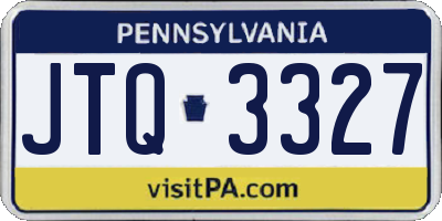 PA license plate JTQ3327