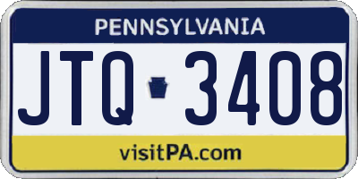 PA license plate JTQ3408