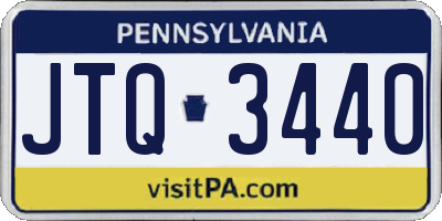PA license plate JTQ3440