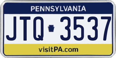 PA license plate JTQ3537