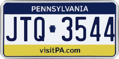 PA license plate JTQ3544