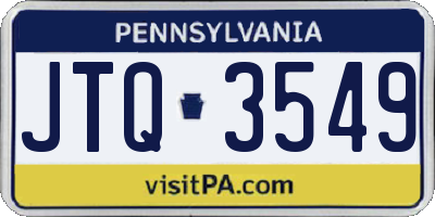 PA license plate JTQ3549