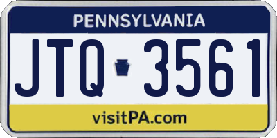 PA license plate JTQ3561
