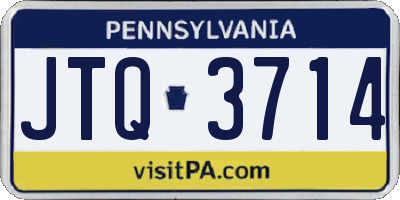 PA license plate JTQ3714
