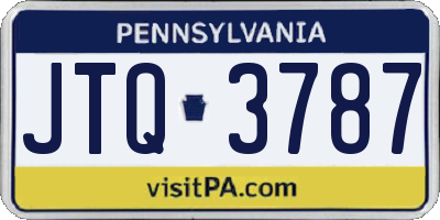PA license plate JTQ3787