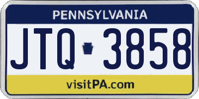 PA license plate JTQ3858