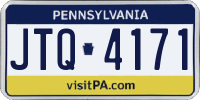 PA license plate JTQ4171
