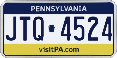 PA license plate JTQ4524