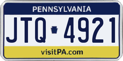 PA license plate JTQ4921