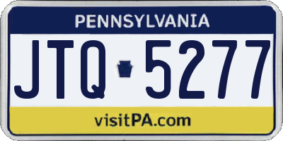 PA license plate JTQ5277